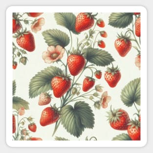 Vintage Strawberries Pattern Sticker
